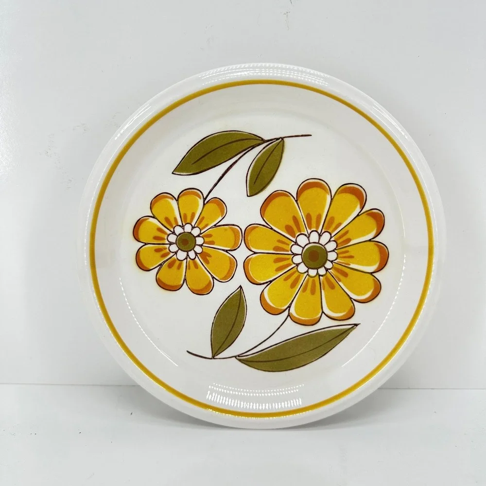 Mikasa Ceramic Salad Dessert Plate Light 'N Lively Happy Pattern D5352 7.75